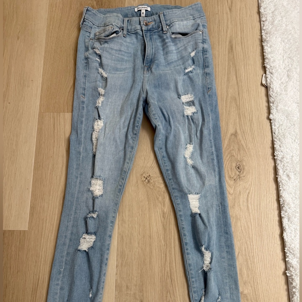 Good American Light Blue Distressed Skinny Jeans